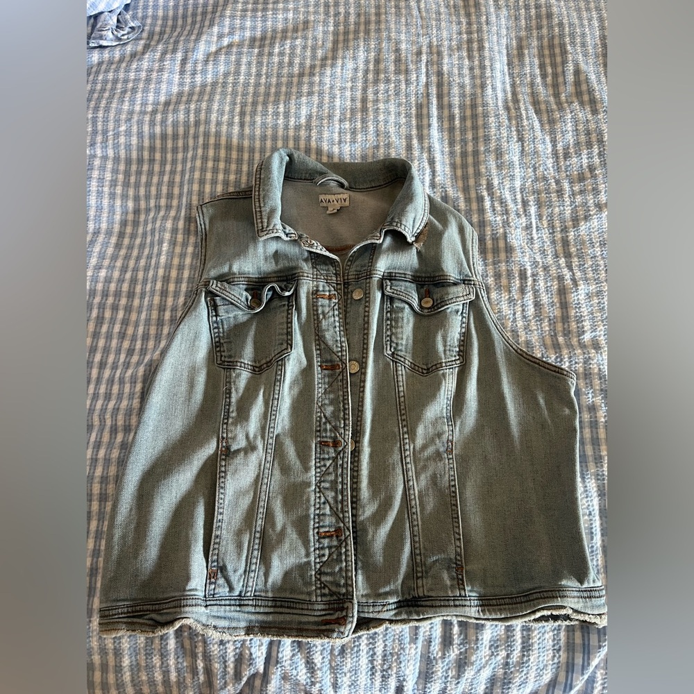 Ava & Viv Light Blue Denim Vest